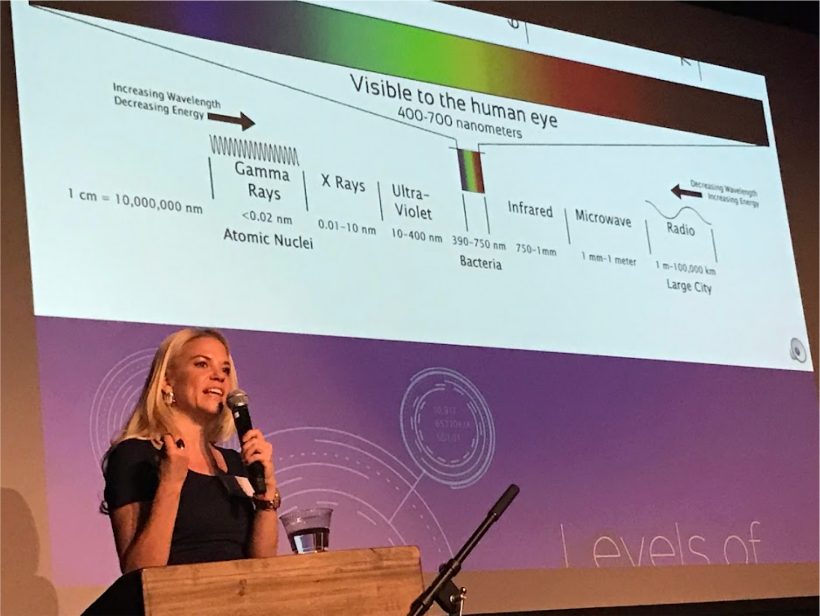 Kate Mulder keynote with the visible-spectrum slide
