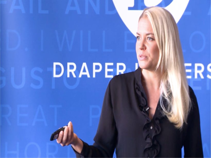 Kate Mulder presenting at Draper University
